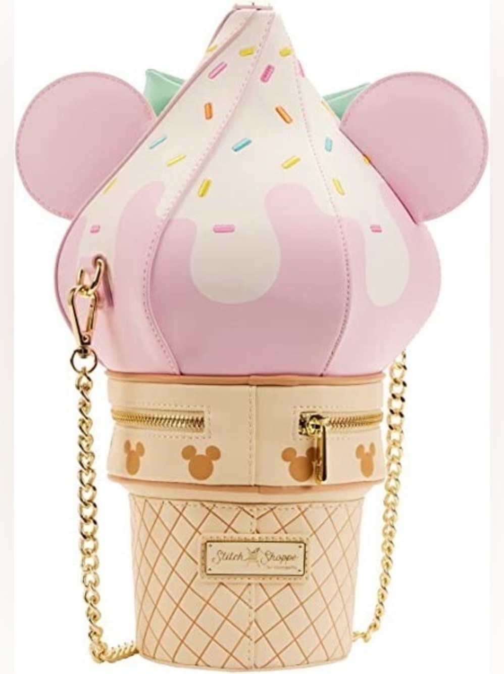NEW Loungefly Stitch Shoppe Disney Minnie Soft Serve Ice Cream Crossbody Bag - Picture 2 of 16